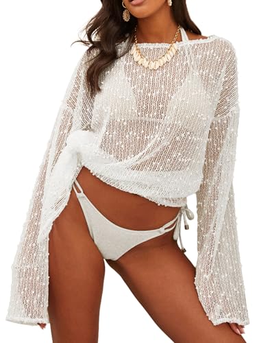 Lilosy Sexy Crochet Sheer Kaftan Caftan Beach Dress Bathing Suit Swim Coverup One Piece3