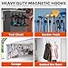 AIYOTAR Large Strong Magnetic Hooks Heavy Duty Garage Big Magnet Hooks Extra Strength Magnetic Utility Storage Hook Hanger with Anti Slip Coating for Garden Indoor Outdoor Hanging Tools 2 Pcs Orange