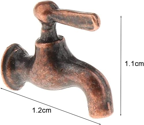 Miniatura 6 de JIDOANCK 4 mini grifos de decoración exquisita simulación de metal grifo escala 112 para escena de casa de muñecas, muebles y accesorios de casa de