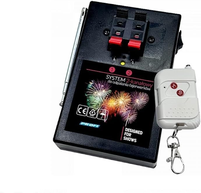h2i Zündanlage | 2 Kanal | kabellose Zündanlage für Zünder Brückenzünder | für Feuerwerk | Präzises Zündsystem | Indoor & Outdoor