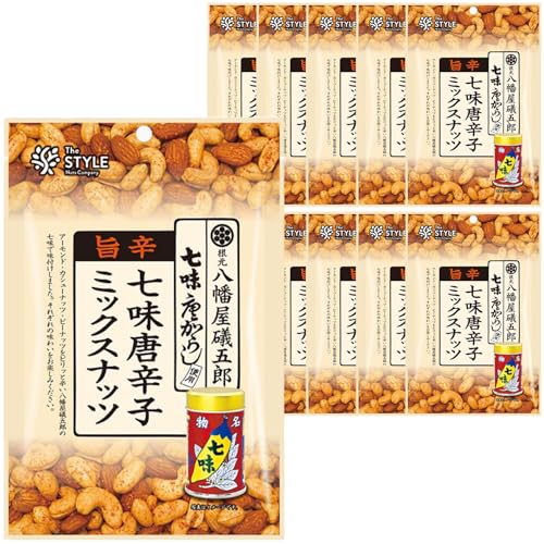 【Professional's】ミックスナッツ 七味唐辛子味 10袋セット 内容量 : 60g×10 アーモンド カシューナッツ ピーナッツ <ザクザク食感><ピリッと辛くてやみつき><ナッツのプロが厳選した素材><保存に便利なチャック付き> おつまみ お