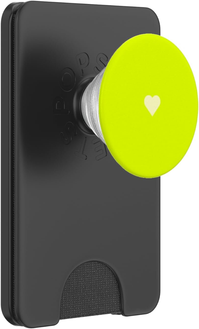 Yellow Color Cute Heart Minimalist Love PopSockets PopWallet for MagSafe
