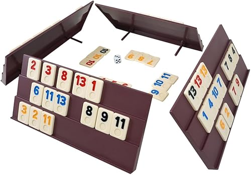 Miniatura 3 de KAILE Juego de cubo Rummy con 4 bandejas antideslizantes, 106 fichas Rummy Juego de juego original de viaje con estuche portátil de EVA para