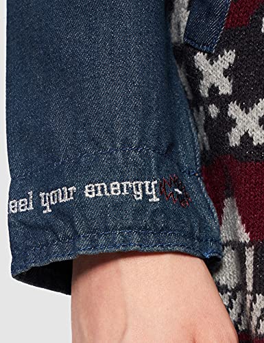 Desigual Coat Navai Giubbotto, Blu (Denim Dark