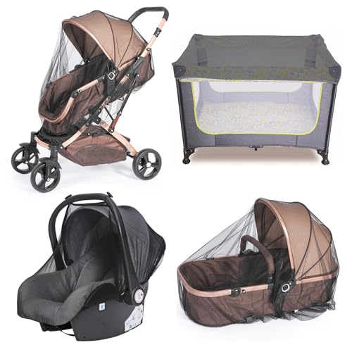 Baby Mosquito Net for Stroller, Perfect Bug Net for Stroller/Bassinets/Cradles/Playards/Pack N Plays and Portable Mini Crib, Durable Baby Insect Netting, Black