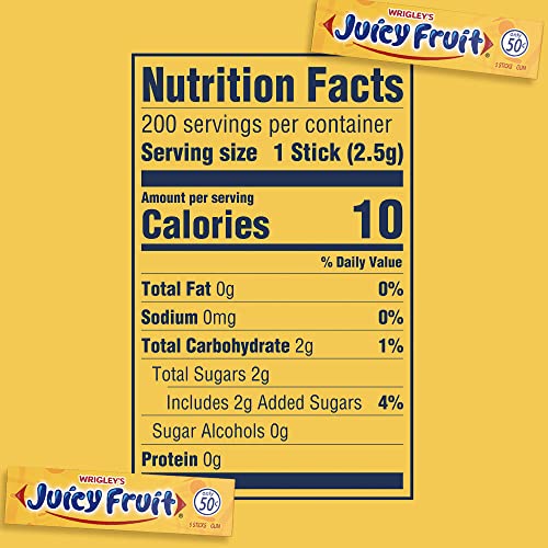 JUICY FRUIT Gum WRIGLEY'S Chewing Gum Bulk Pack, 5 Stick (Pack of 40) - image 7