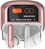 Touchscreen Bluetooth Kopfhörer, 2025 In Ear Kopfhörer Kabellos Bluetooth 5.4 mit ANC+ENC Noise Cancelling Mic, 48Std Spielzeit Rose
