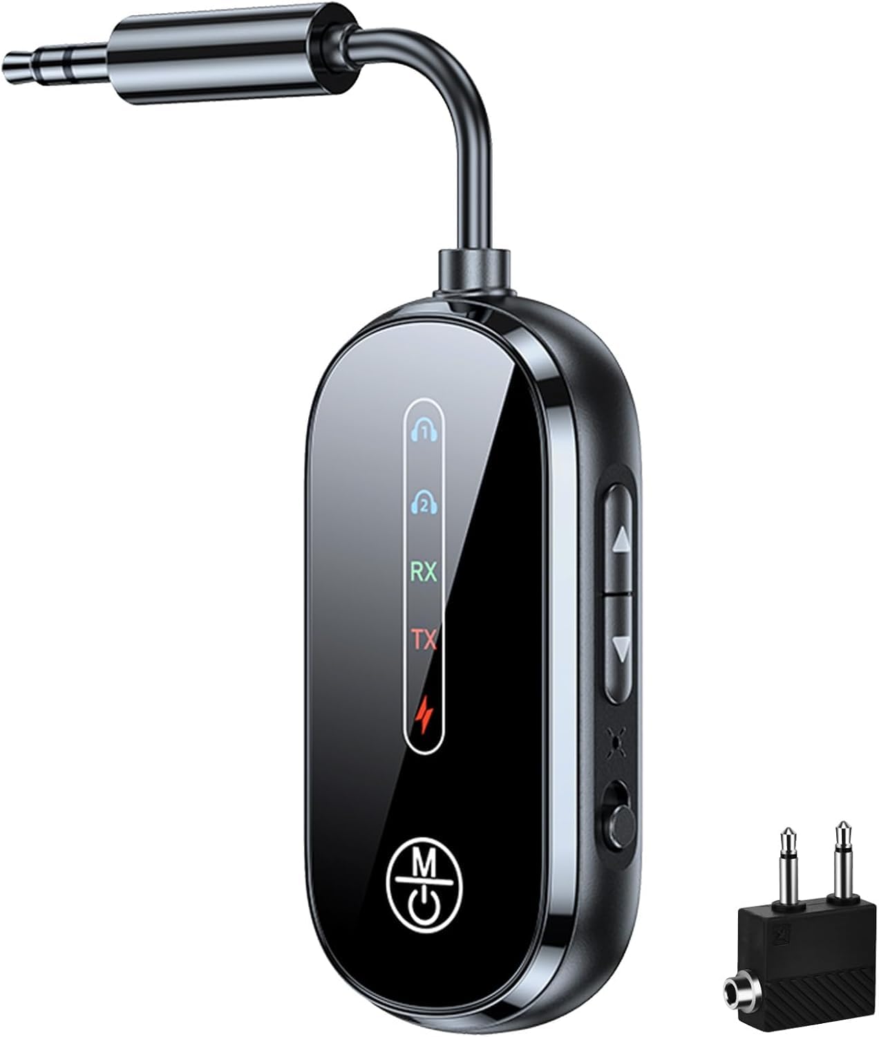 Transmisor Receptor Bluetooth 5.4, Transmisor Bluetooth para TV con AUX de 3,5 mm, 2 en 1 Emisor Receptor Bluetooth, Adaptador Bluetooth para TV para Auriculares Inalámbricos/Teléfono Inteligente