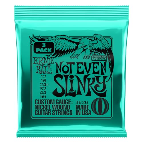 Image of Ernie Ball Not Even Slinky Nickel Wound Electric Guitar Strings 3-pack, 12-56 Gauge (P03626)