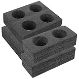 TIDTALEO Getränketräger aus Perlwolle 4 Stück Einfacher Transport Verhindert Kollision und Auslaufen für Getränkeauslieferung und Picknicks Schwarz