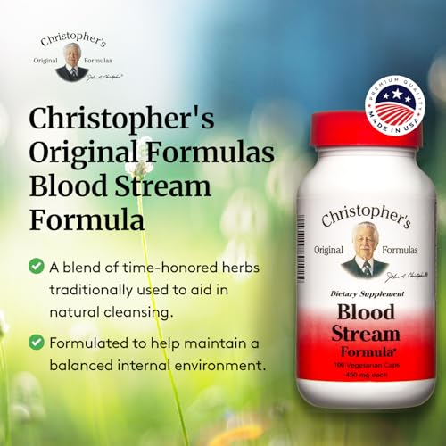 Image of Christopher's Original Formulas Blood Stream Formula - Blood Circulation Supplements - Supports Vein Elasticity, Clean & Pure Bloodstream - Pack of 2