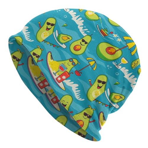 Avocado Summer Seaside Beanie Hat Knitted Cuffed Cap