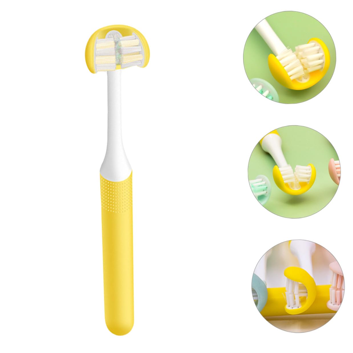 Zerodeko Spazzolino da Denti Manuale Lati per Adulti Pp Igiene Orale Spazzola per Pulizia Cura dei Denti Manico Curvo Design Avvolgente