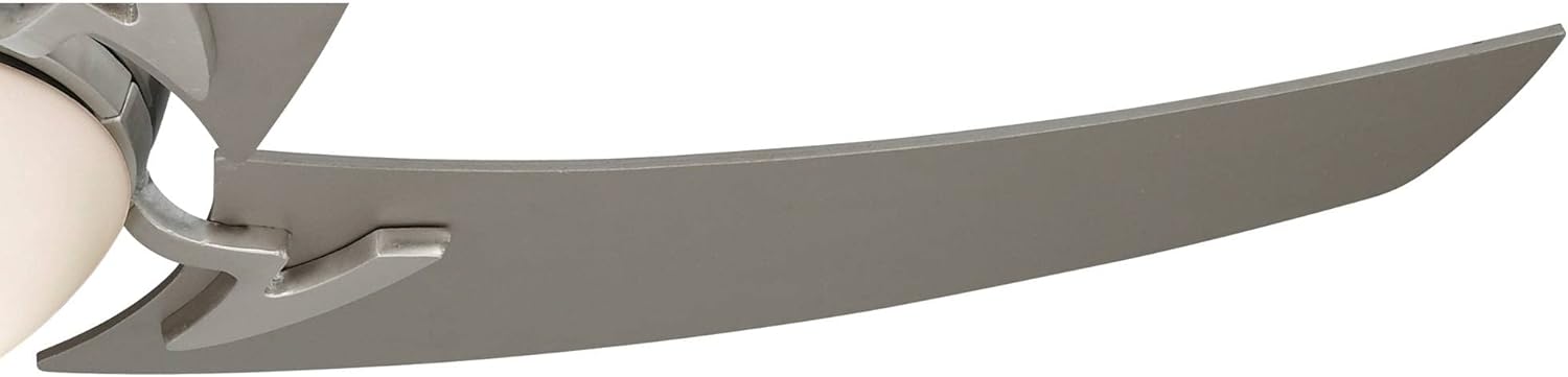 Casa Vieja 52" Capri Modern Indoor Ceiling Fan with LED Light Remote Control Brushed Nickel Silver White Opal Glass for Living Kitchen House Bedroom Family Dining Home Office Kids Room - 6" Downrod