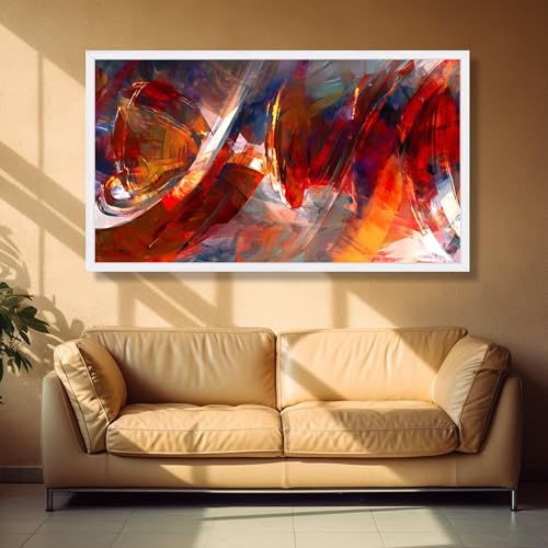 Tableau abstrait rouge expressionnisme pour sublimer votre design de salon moderne - 4
