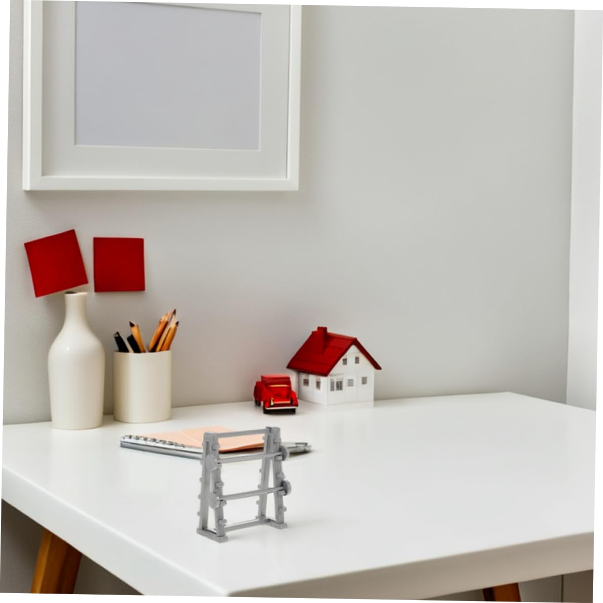 SUPVOX 2Pcs Miniature Barbell Rack Dollhouse Accessories 1/20 Scale Tiny Fitness Equipment Models for Home Gym Decor and Dollhouse Miniature Scene - Image 4