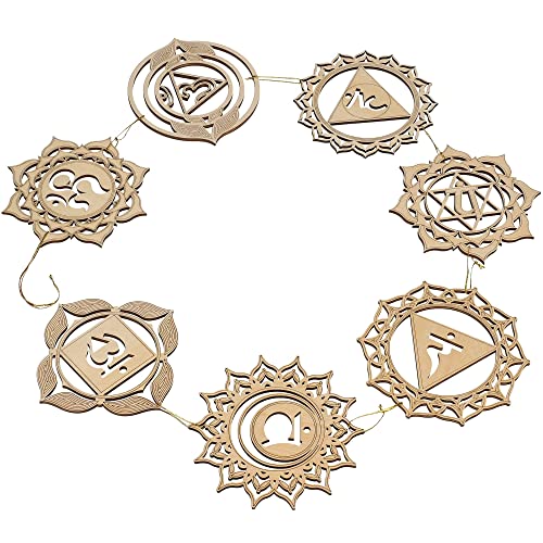 Fourth Level MFG 4" 7 Chakras, Sacred Geometry Wood Wall