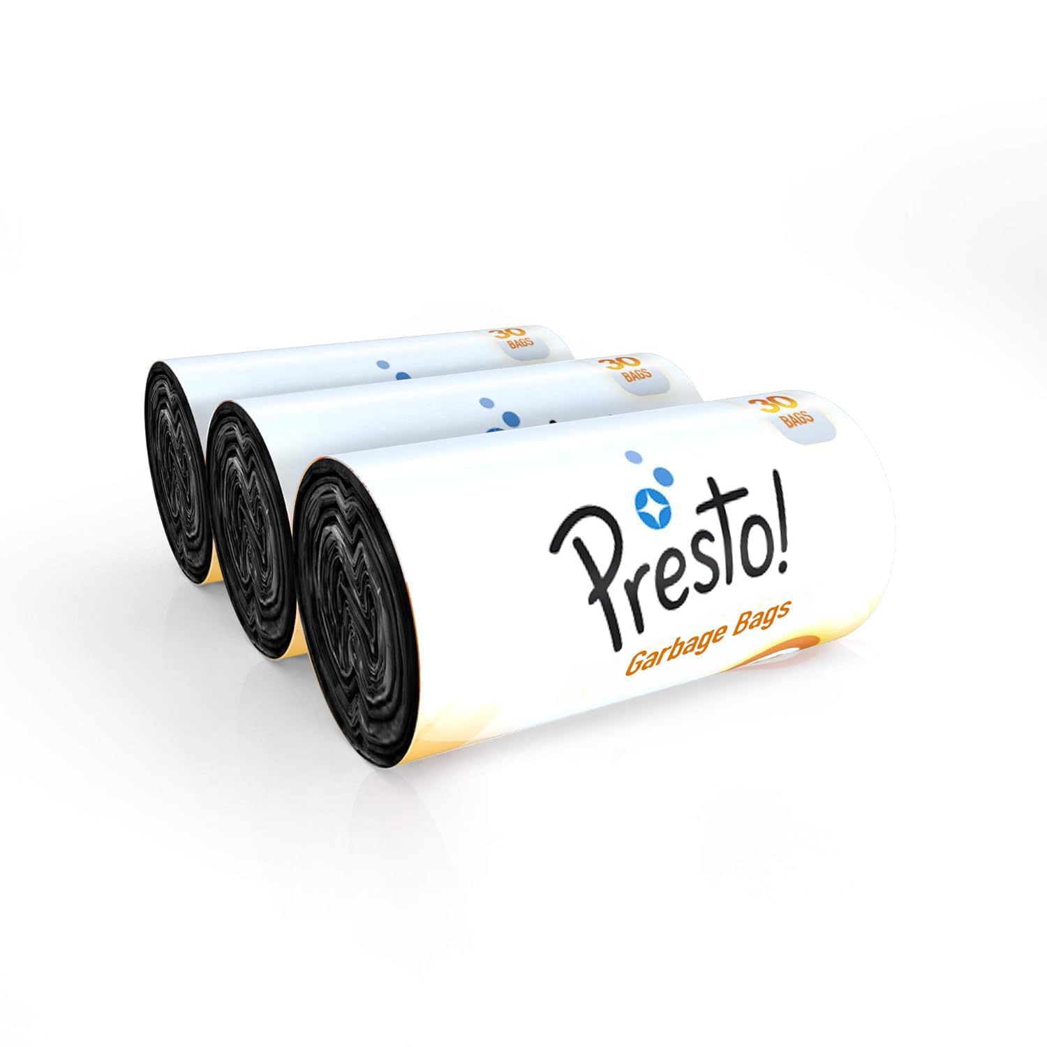 Presto! Garbage Bags (Black, Medium, 19 x 21 inches) - 30 Bags/ Roll - Pack of 3-image-26