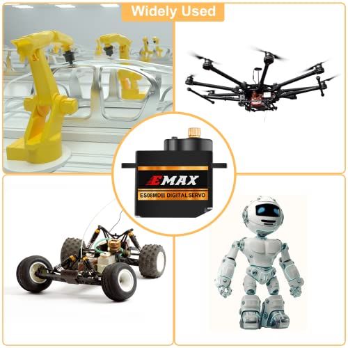 2.4Kg Micro Digital Servo Kit - High Torque 9G Metal Servo Waterproof Mini Steering Gear Standard Fast Speed Continuous Rotation For Scx24 Rc Model & Emax Es08Md Ii Standard 180 Degree #TOP4