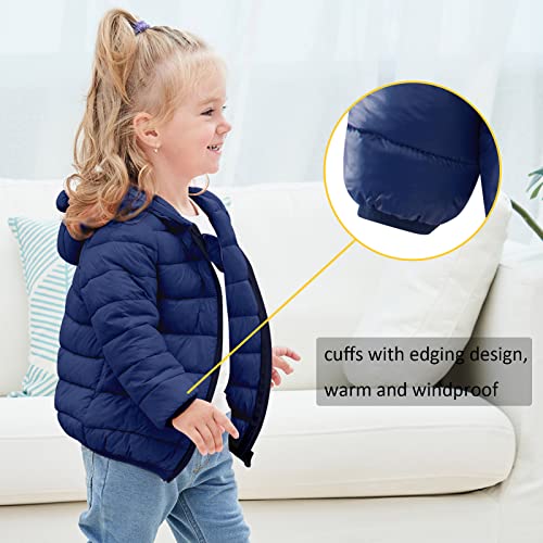 Unicomidea Toddler Baby Boys Girls Down-Alternative Winter Coats Warm Ear Hoodie Jacket Cute Blue Padded Jacket Outwear 2-3T Snowsuit #TOP3