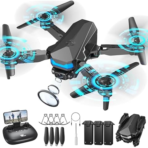 ATTOP Mini Drone with Camera, 1080P Camera Drone FPV RC Quadcopter w/ Voice & Gesture Control, Altitude Hold, Headless Mode, 3 Speed Modes, 3 Batteries 30 Min flight, 3D Flip Drone for Kid Adult Beginner Gift Cover
