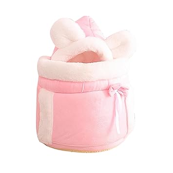 Meri SHOPP Medium Cats Carrier Bag Warm Flannel Carrying Pets Tote Cage Holder Pink L