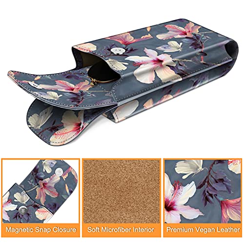 Image of FINTIE Double Glasses Case with Carabiner Hook, Portable Vegan Leather Eyeglass Case Anti-scratch Sunglasses Pouch