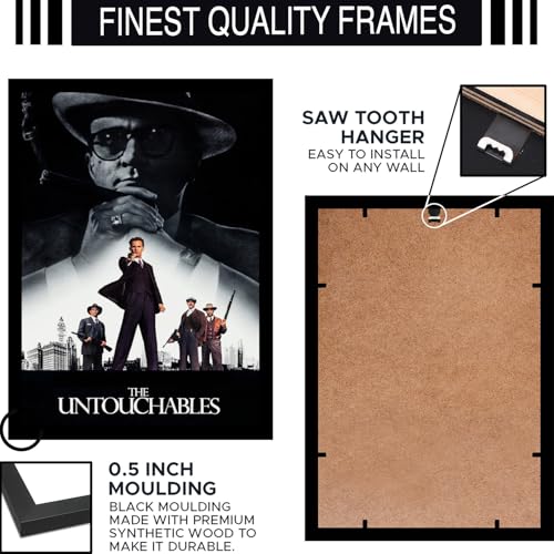 Image of BLINKART Tthe Untouchables (1987) Movie Poster Frame 8x12 Inch | Premium 300 GSM Paper Wall Print | Vintage Film Artwork for Home, Bedroom, Living Room, Office | Framed Photo Decor