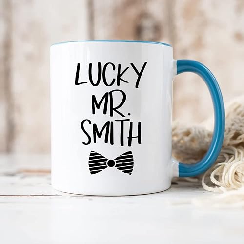 Miniatura 2 de Mugs Café personalizado para parejas amantes de la nueva esposa, esposo, eres un señor afortunado, regalos divertidos para él y para ella, con