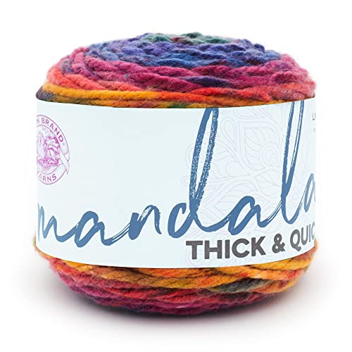 Image of Lion Brand Yarn Mandala Thick & Quick Bulky Yarn, Turbine, 1 Skein | Variegated Super Bulky Acrylic Knit & Crochet Fiber, Baby Projects, Chunky Blankets, Colorful Hats, Scarves
