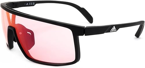 adidas SP0057 Gafas de sol cuadradas, negro mate/espejo roviex, 00-0-140, Negro mate/espejo Roviex