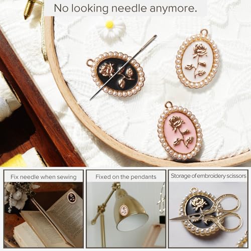 Image of Needle Minder for Embroidery, 3pcs Magnetic Needle Keeper for Cross Stitch, Lovely Cartoon Pin, Needlework Storage Accessory, Gift for Cross Stitch Lover (45-Needle)