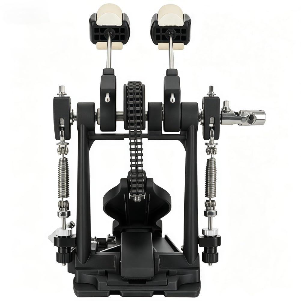 Pedale cassa doppia catena pedale singolo con battente per principianti adulti Adattamento universale pedale per batteria set batteria fluido durevole resistente antiscivolo
