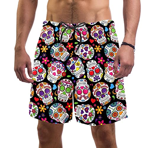 Maillots de Bain pour Hommes JDEZ à motif de Crâne en Sucre