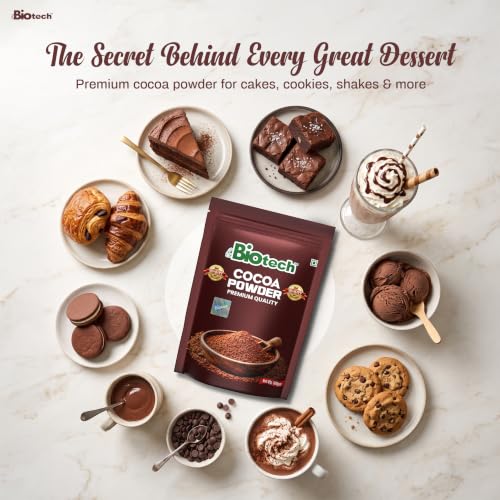 Image of Premium Quality Cocoa Powder 500g - Pure Unsweetened Rich Dark Chocolate Powder for Baking Cakes, Brownies, Cookies, Hot Chocolate, Shakes & Desserts