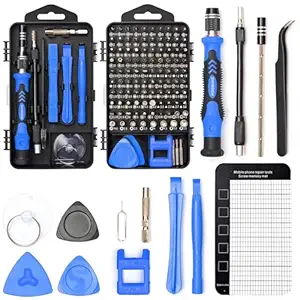 SHARDEN Precision Screwdriver Set, 122 in 1 Electronics Magnetic Repair Tool Kit with Case for Repair Computer, PC, Cellphone, Game Console, Watch, Eyeglasses etc (Blue)