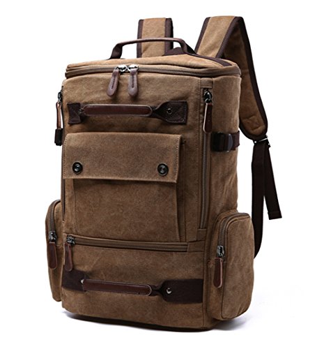 DRF Travel Backpack Canvas Hiking Daypack Casual Vintage BG-0232 (Brown)