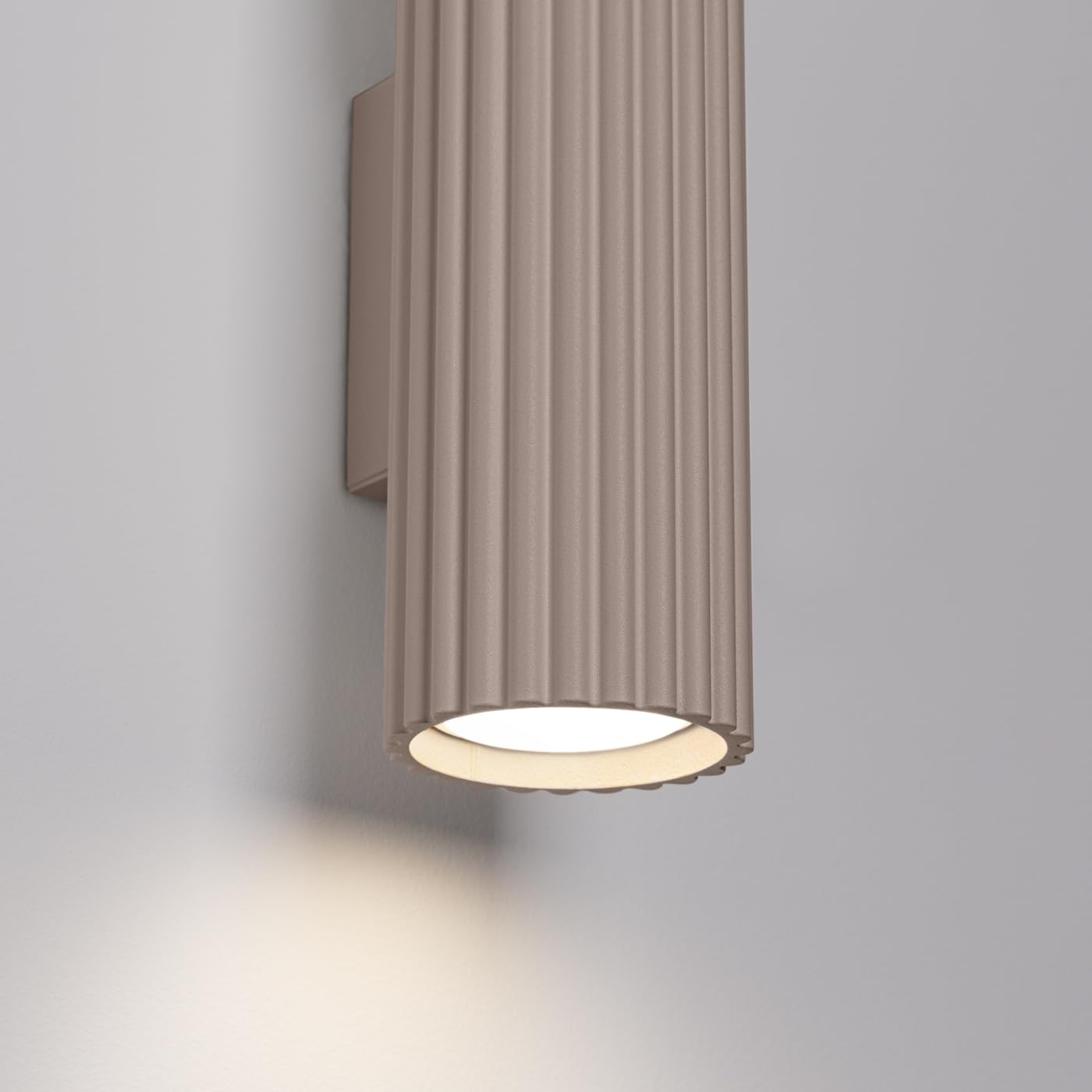 SOLLUX lighting Wandleuchte Innen - Wandlampe Aluminium - 1 Flammig - LED Lampe Glühbirne - Taupe Karbon
