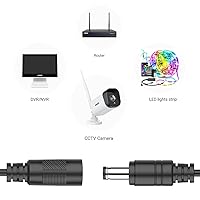 Vista 5 de Paquete de 2 cables de extensión CC de 10 pies de 0.217 in x 0.083 in, cable de extensión de alimentación universal de 12 V CC para cámara