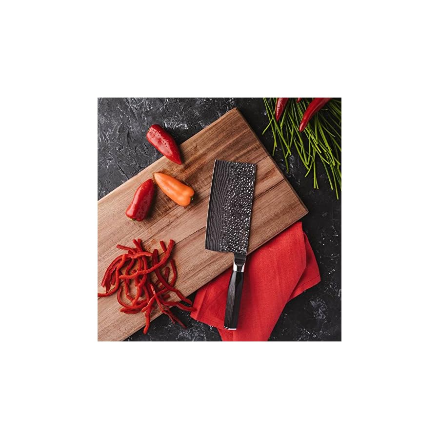 Cuisinepro-Damashiro-Emperor-65-Inch-Cleaver-Knife-Japanese-Cleaver-for-Precise-Cutting-Ergonomic-Handle-Hammered-Tsuchime-Style-Butcher-Knife CUISINE::PRO® Damashiro Emperor 6.5 Inch Cleaver Knife - Japanese Cleaver for Precise Cutting - Ergonomic Handle - Hammered Tsuchime-Style Butcher Knife