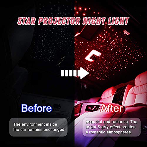 Ledcare Qvevdacar Usb Star Projector Car Roof Lights, Portable Adjustable Romantic Interior Car Usb Night Light Decorations For Car, Ceiling, Bedroom (Red) #TOP5