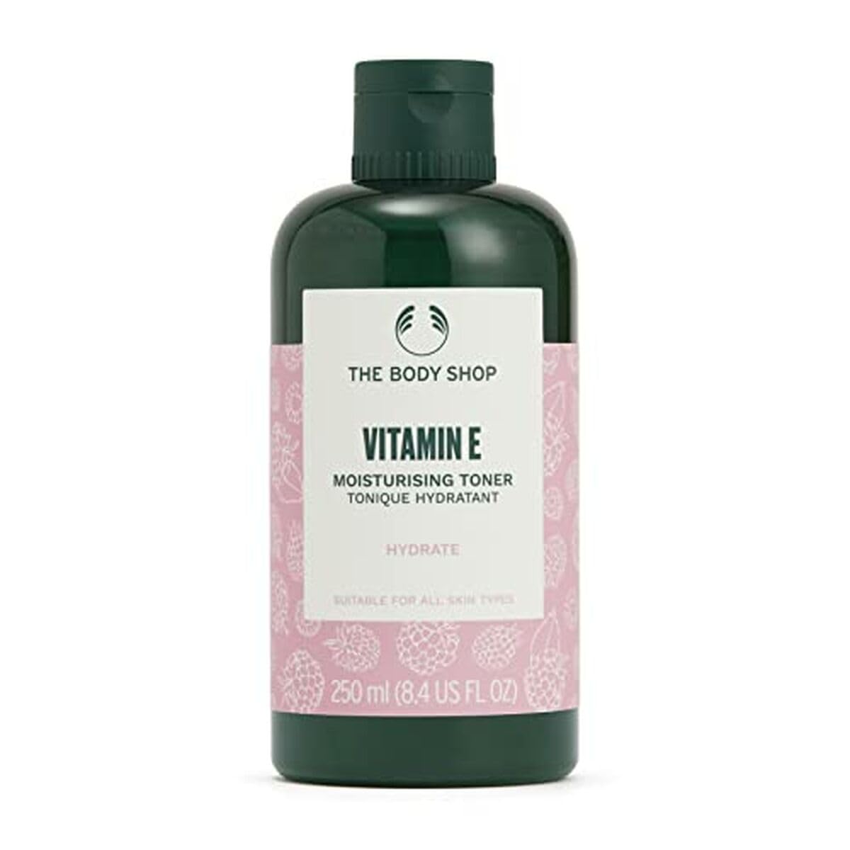 The Body Shop Vitamin E Moisturising Toner (1x 250ml), Lightweight Hydrating Toner for All Skin Types, Cleanses Without Stripping, with Vitamin E & Raspberry Seed Oil, Dermatologically Tested
