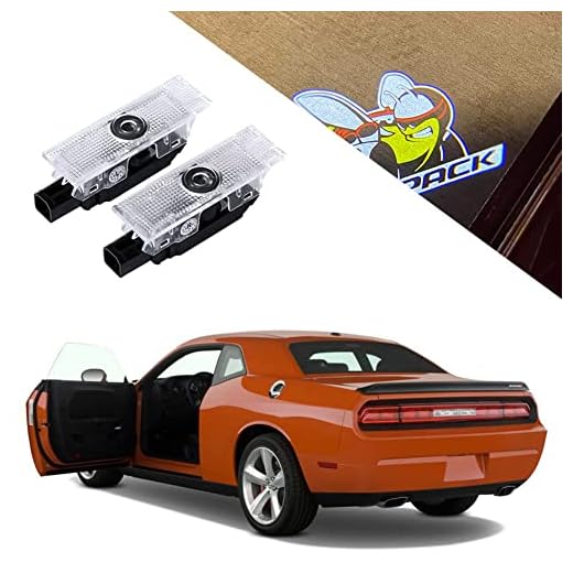 Never Fade Door Light LED for Dodge Challenger 2008~Present RT SRT SXT GT SE-No16 Projector Ghost Shadow Welcome Lamp Logo Courtesy Step Lights (1. Scat Pack Emblem for Challenger)