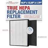LifeSupplyUSA Complete Set (1 True HEPA Air Cleaner Filter + 1 Carbon Pre-Filter) Compatible with Winx Hr950 & Hr1000 Air Purifiers