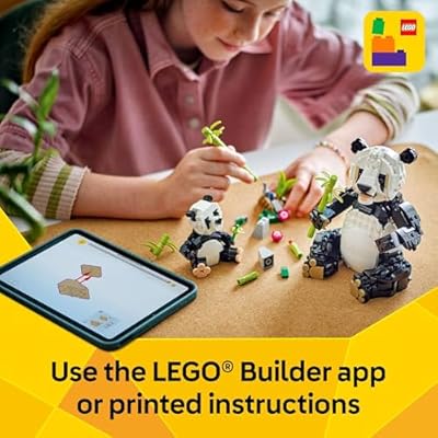 LEGO Creator 3 in 1 Wild Animals Panda Family - Building Toy Kit for Kids with 3 Building Options, Panda, Penguin, or Orca - 8 Year Old Girl & Boy Birthday Gifts - 31165