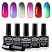 Soak Off UV LED Gel Nail Polish 10ml, Mood Changing, Chameleon Temperature Colors Changes Thermal Lacquers, Pack of 6 -Set #10 by Perfect Summer