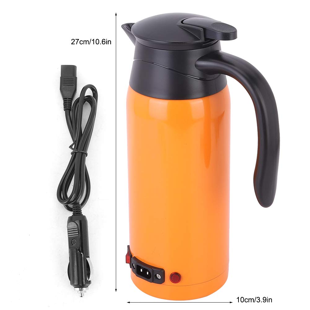 Hervidor eléctrico portátil para coche, taza calefactora de viaje de 800ml 12V 24V