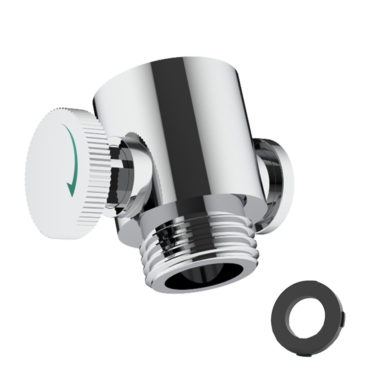 Shower Head Shut Off Valve, Button Type Shower Flow Control Valve with G1/2 Universal Size for Shower Arm and Hose or Bidet Sprayer (LY-811(With knob))