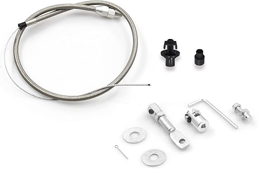 5657 Stainless Adjustable Steel Braided Throttle Cable Kit. 36" in Cable 24" Sleeve