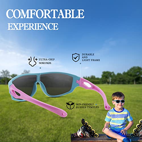 FEISEDY Kids Sunglasses Polarized Sports Sunglasses for Boys Girls Youth B40984
